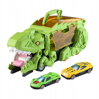 Dino Transport Car Party Favor Montessori Zelená šmykľavka s 2 autíčkami
